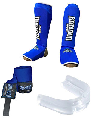 Kick Boks & Muay Thai Bez Kaval Ayaküstü Koruyucu,3,5 M Bandaj ve Dişlik