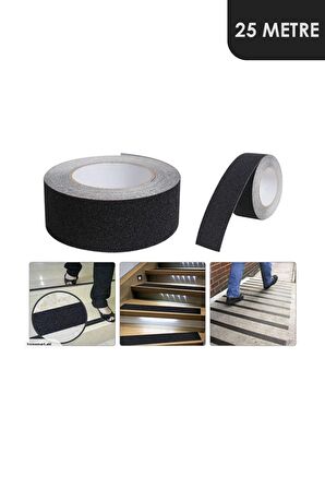 KKDAVM 5 Adet Yapışkanlı Merdiven Kaydırmaz Bandı - Kaymaz Bant 5 Cm Genişlik 25 M Uzunluk