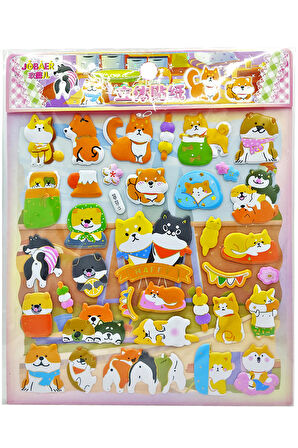 Sticker Kabartmalı Stiker Defter, Planlayıcı Etiket (Syd231-11)-20x18cm- Sevimli Kediler