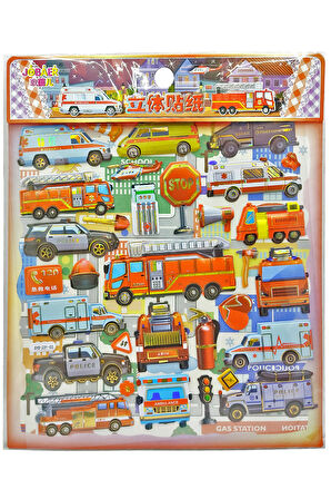 Sticker Kabartmalı Stiker Defter, Planlayıcı Etiket (Syd231-03)-20x18cm - İtfaiye Polis Ambulans