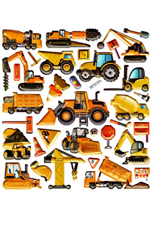 Sticker Kabartmalı Stiker Defter, Planlayıcı Etiket (Syd231-07)-20x18cm- iş Makineleri