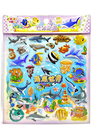 Sticker Kabartmalı Stiker Defter, Planlayıcı Etiket (Syd231-10)-20x18cm- Balık