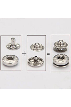 13mm 10 Adet Nikel Gümüş Renk Çıt Çıt Set