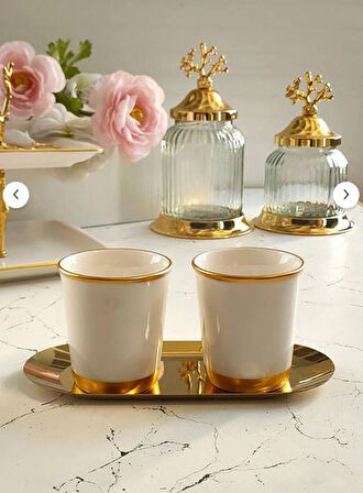 REGNA HOME Fine Living Golden Mug Set -3 parça