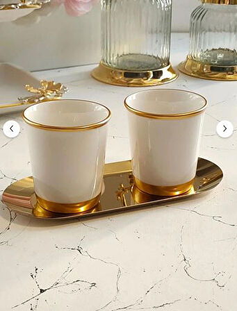 REGNA HOME Fine Living Golden Mug Set -3 parça