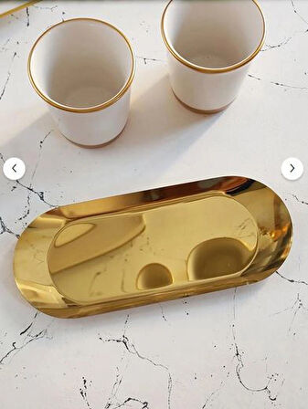 REGNA HOME Fine Living Golden Mug Set -3 parça
