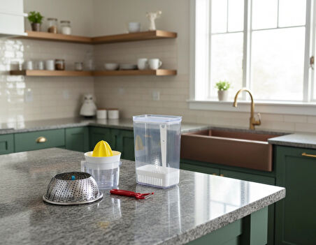 LUDIA Narenciye Sıkacağı,Sebze Saklama Kabı,Sebze Pişirici ve Sebze Meyve Soyacağı 4 lü Set