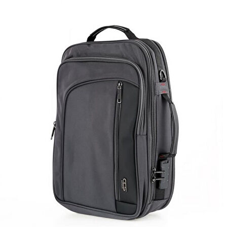 Ççs 51268 Şifreli Usb Laptop ve Evrak Sırt ve Omuz Çantası Gri