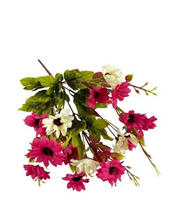 Yapay Çiçek Pembe Bodrum Papatyası 7 Dallı 21 Çiçekli 33*20cm