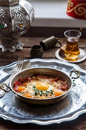 El Yapımı Bakır Omlet ve Yumurta Tavası,Bakır Sahan Tava NO4 (20 cm)
