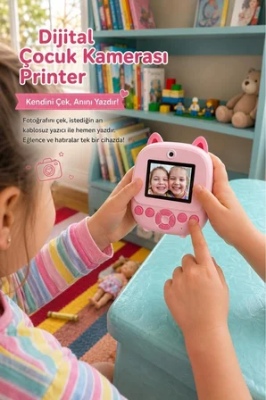Dijital Fotoğraf Makineleri Çocuk Termal Resim Kağıt Baskılı Yazıcı Kamera Video Makinesi CMR21