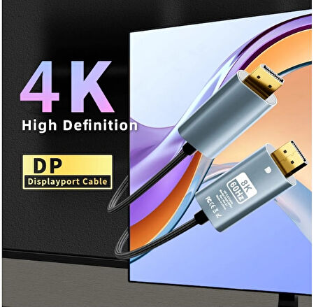 PMR 4K DisplayPort to HDMI Kablo – 4K 60Hz Görüntü ve Ses Desteği 2 Metre ZR890