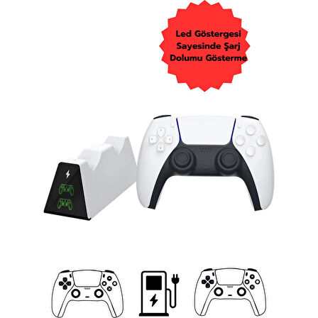 PS5 DualSense Kablosuz Oyun Kolu Şarj Standı – Çiftli / Hızlı Şarj