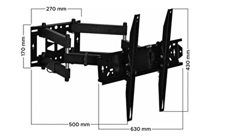 TCL 65'' İle Uyumlu Hareketli Katlanabilir Duvar Askı Aparatı- Kaliteli
