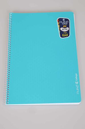 PIANO 2 ADET ÇİZGİLİ DEFTER VE 2 ADET KARELİ DEFTER 72 YAPRAK SPİRALLİ A4 PP KAPAK