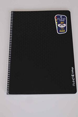 PIANO 2 ADET ÇİZGİLİ DEFTER VE 2 ADET KARELİ DEFTER 72 YAPRAK SPİRALLİ A4 PP KAPAK