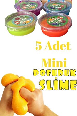 Pofuduk Slime MİNİ Oyun Hamuru Slaym 5 Adet Oyun Hamuru