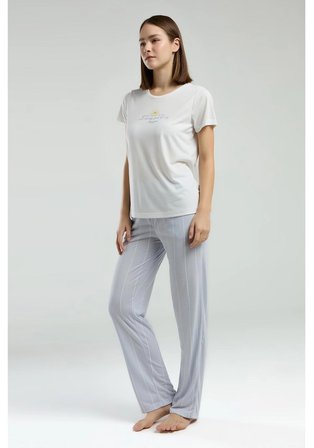Pierre Cardin 8978 Kısa Kollu Kadın Pijama Takımı Penye Viskon XL