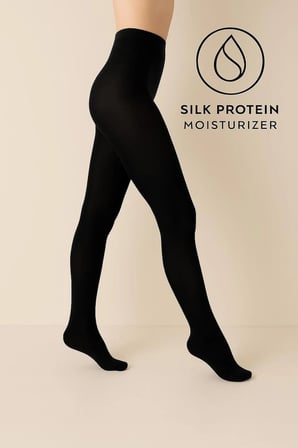 İpek proteinli Parfümlü 50 den Siyah külotlu çorap – ultra yumuşak, mat ve konforlu bel lastikli