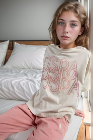 Kız Çocuk %100 Pamuklu Kısa Kol Manşetli Paça Pijama Takım