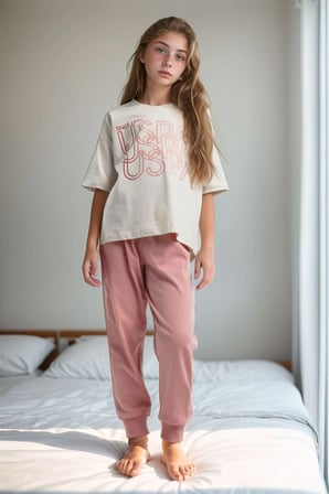 Kız Çocuk %100 Pamuklu Kısa Kol Manşetli Paça Pijama Takım