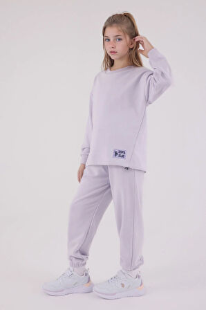 Kız Çocuk Pamuklu 3 İplik Şardonsuz Bisiklet Yaka Alt-Üst Takım Q3PKL4KK12