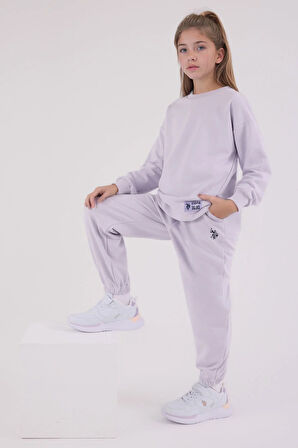 Kız Çocuk Pamuklu 3 İplik Şardonsuz Bisiklet Yaka Alt-Üst Takım Q3PKL4KK12