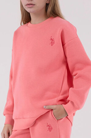 Kız Çocuk Pamuklu 3 İplik Şardonlu Bisiklet Yaka Alt-Üst Takım Q3PKL4KK11