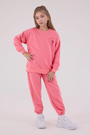 Kız Çocuk Pamuklu 3 İplik Şardonsuz Bisiklet Yaka Alt-Üst Takım Q3PKL4KK21