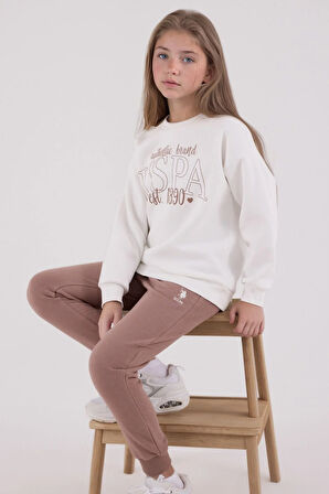 Kız Çocuk Pamuklu 3 İplik Şardonlu Bisiklet Yaka Alt-Üst Takım Q3PKL4KK27