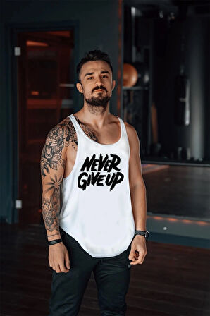 Freeyez Never Give Up Gym Fitness Tank Top Sporcu Atleti