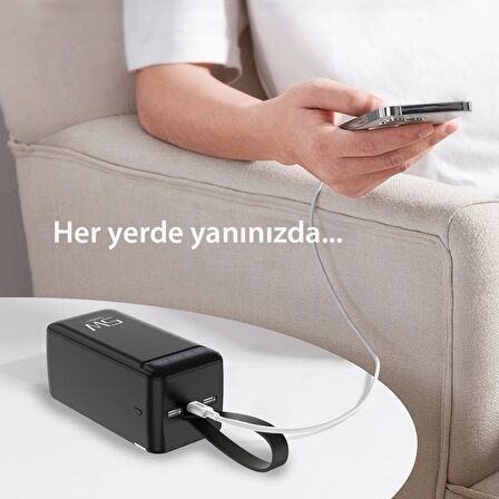 Earldom PB58 50.000 mAh PD Hızlı Şarj Dijital Göstergeli Powerbank