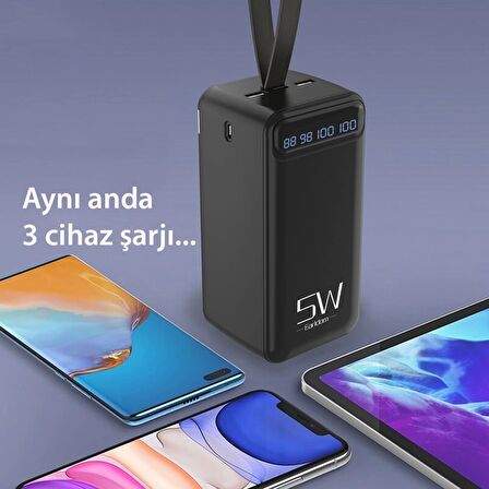 Earldom PB58 50.000 mAh PD Hızlı Şarj Dijital Göstergeli Powerbank