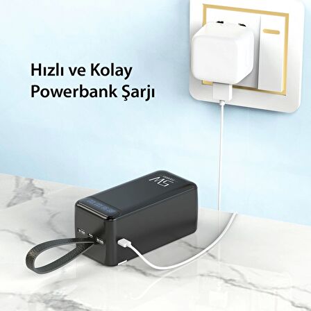 Earldom PB58 50.000 mAh PD Hızlı Şarj Dijital Göstergeli Powerbank