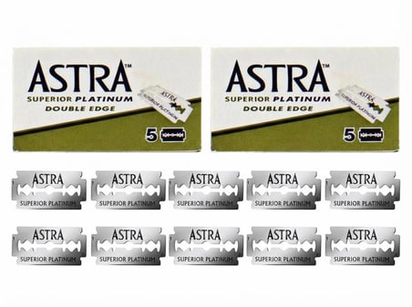 Astra Superior Platinum Çift Taraflı Yaprak Jilet 5'li Kutulu 2'li Set (Toplam 10 Adet)