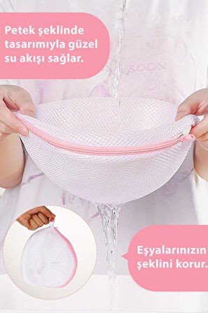 Tois Baby Sütyen Yıkama Filesi 2 Adet Fermuarlı Kumaş Sütyen Koruyucu Yıkama Aparatı