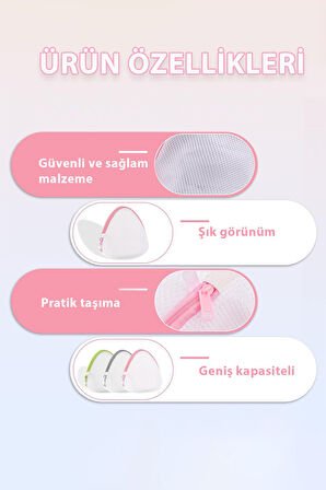 Tois Baby Sütyen Yıkama Filesi 2 Adet Fermuarlı Kumaş Sütyen Koruyucu Yıkama Aparatı