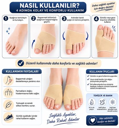 Silikon Destekli / Yastıklı Halluks Valgus İzolasyon Jel Ayak Koruyucu – Ayak Parmak Ayırıcı | Yumuşak Bunion Düzeltici | Parmak Hizalama ve Günlük Konfor Desteği 1 ÇİFT BEDEN : M (35-38)