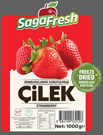 SagaFresh Dondurularak Kurutulmuş Çilek Dilimleri 1000g