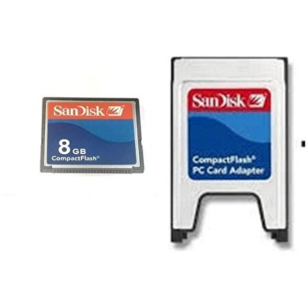 Sandisk 8 GB Compact Flash Kart  PCMCIA-CF Compact Flash Adaptör 