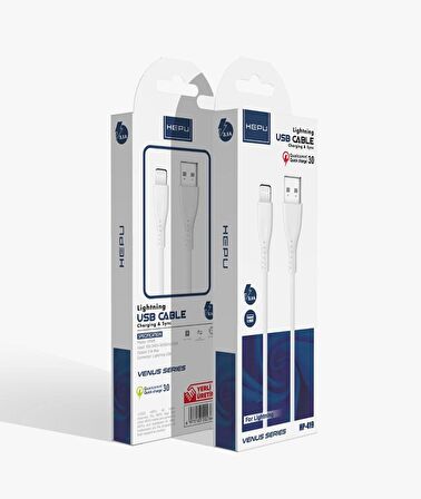 Hepu 8 pin Lightning Qc 3.0 3.1A Powerbank Şarj Kablosu 30 Cm 