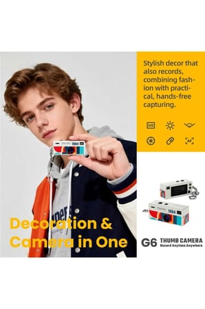 G6 Thumb Camera Mini Anahtarlık Kamera 1080P HD Video Kayıtlı Retro Tasarım Taşınabilir Mini Dijital Kamera