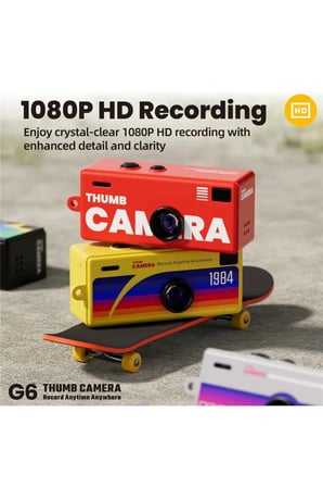 G6 Thumb Camera Mini Anahtarlık Kamera 1080P HD Video Kayıtlı Retro Tasarım Taşınabilir Mini Dijital Kamera