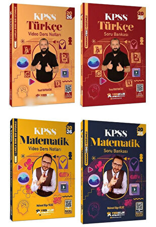 2026 KPSS Türkçe + Matematik Atölye Video Ders Notları + Soru 4lü Set Yediiklim Paragraf Hediye