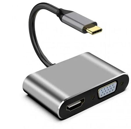 Type C 4 in 1 4K Hdmi- Vga-Usb 3.0-87w Type c Dişi