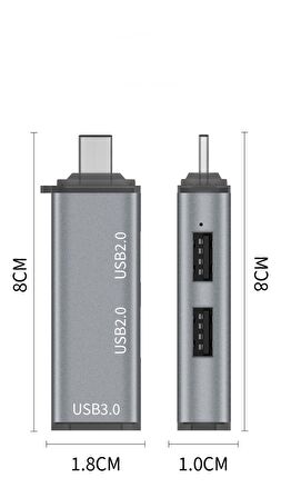 Type C 3 Port Usb Çoklayıcı 1*3.0-2*2.0 