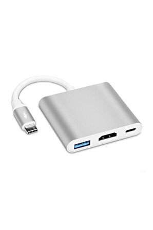 TYPE-C 3 İN 1 4K HDMİ-TYPE C-3.0 ŞARJ ÇEVİRİCİ