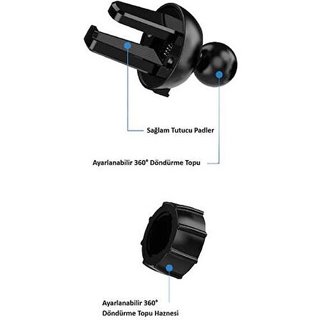 Araç Içi Telefon Tutucu Izgara Petek Av-040