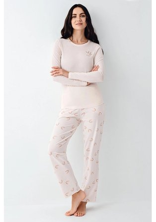 Pierre Cardin 9061 Uzun Kol Modal Pamuk Pijama Takımı Toz Pembe S Beden