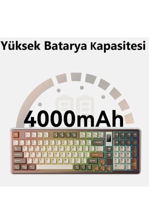 Ac100 Max Mekanik Klavye,Alüminyum Gasket Tasarım TFT ekranlı Hot-Swap RGB- 4000 Mah
